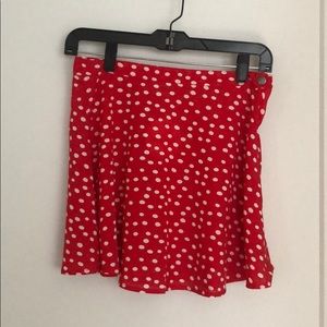 Red polka dot skirt